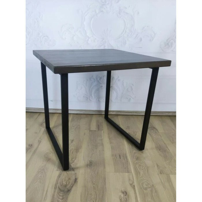 Обеденный стол Loft 70х70 черно-коричневого цвета - купить Обеденные столы по цене 10229.0