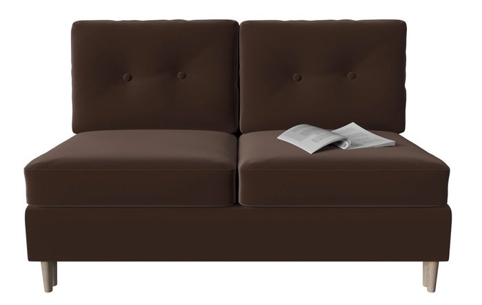 Модуль диван-кровать двухместный Белфаст коричневого цвета - купить Прямые диваны по цене 21206.0
