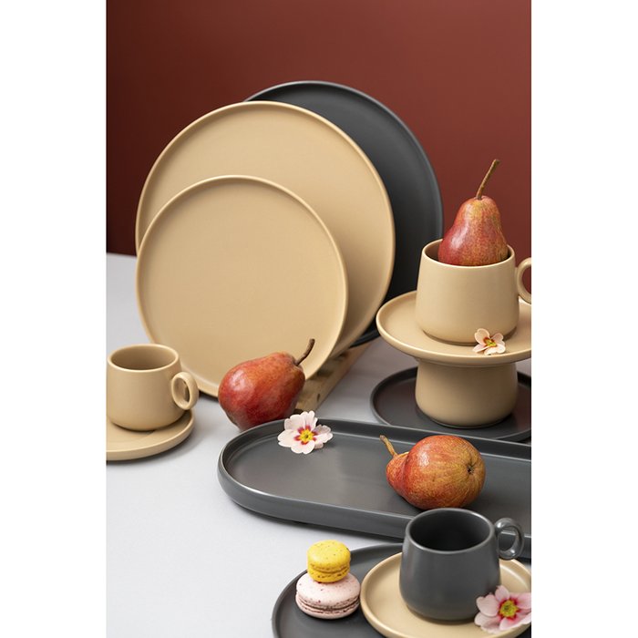 Набор из двух тарелок бежевого цвета из коллекции essential, 20 см - лучшие Тарелки в INMYROOM
