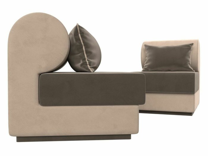Набор из двух кресел Кипр коричнево-бежевого цвета - лучшие Комплекты мягкой мебели в INMYROOM