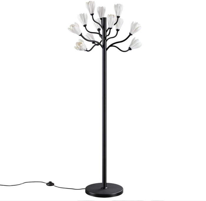 Торшер Odeon Light Gardi 5090/12F черный матовый/белый/фарфор G4 LED 12*5W с цветами Торшер Odeon Light Gardi 5090/12F черный матовый/белый/фарфор G4 LED 12*5W с цветами