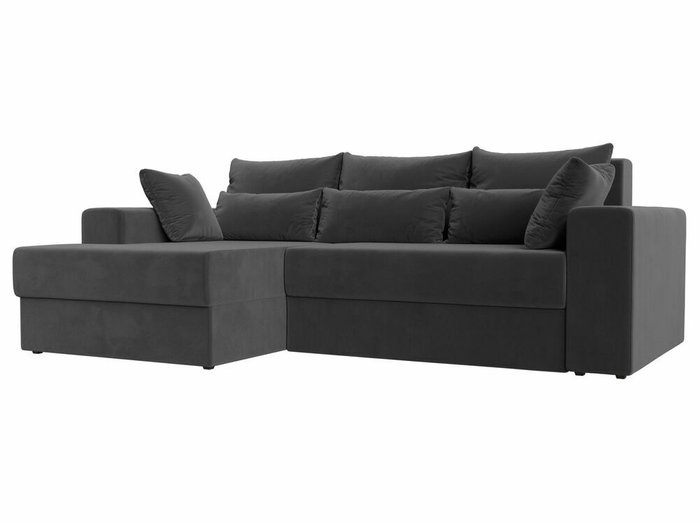 Угловой диван-кровать Майами серого цвета левый угол