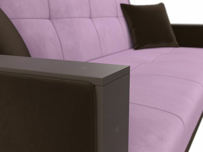 Прямой диван-кровать Валенсия сиренево-коричневого цвета - лучшие Прямые диваны в INMYROOM