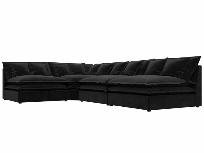 Угловой диван Лига 040 черного цвета левый угол - лучшие Угловые диваны в INMYROOM