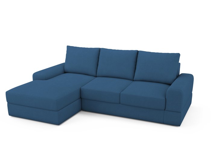 Угловой Диван-кровать Elke левый синего цвета - лучшие Угловые диваны в INMYROOM