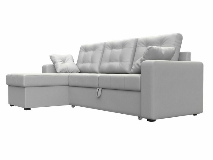 Угловой диван-кровать Камелот белого цвета (экокожа) левый угол - лучшие Угловые диваны в INMYROOM