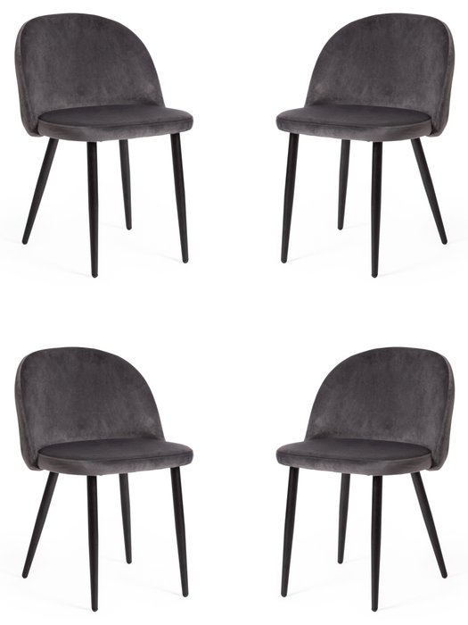 Комплект из четырех стульев Melody темно-серого цвета