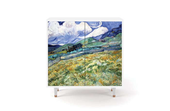 Тумба BS3 Landscape from Saint-Rеmy by Vincent van Gogh с корпусом белого цвета 