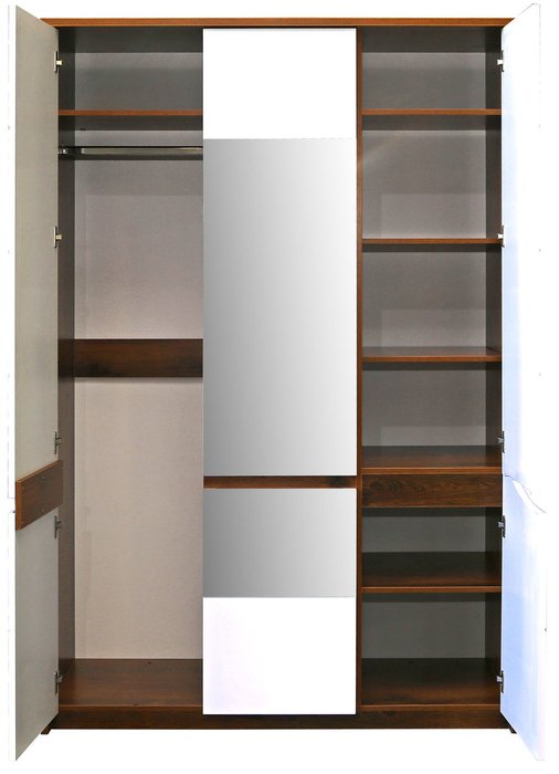 Шкаф для одежды Монако М бело-коричневого цвета - лучшие Шкафы распашные в INMYROOM