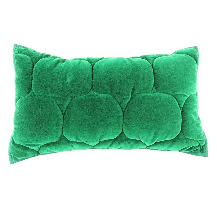 Чехол на подушку бархатный Хвойное утро зеленого цвета