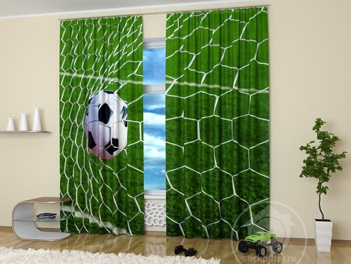 Дизайнерские фотошторы: Гол - купить Шторы по цене 3990 Дизайнерские фотошторы: Гол - купить Шторы по цене 3990