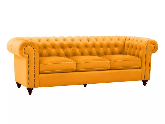 Диван Chester Classic горчичного цвета - купить Прямые диваны по цене 123480.0
