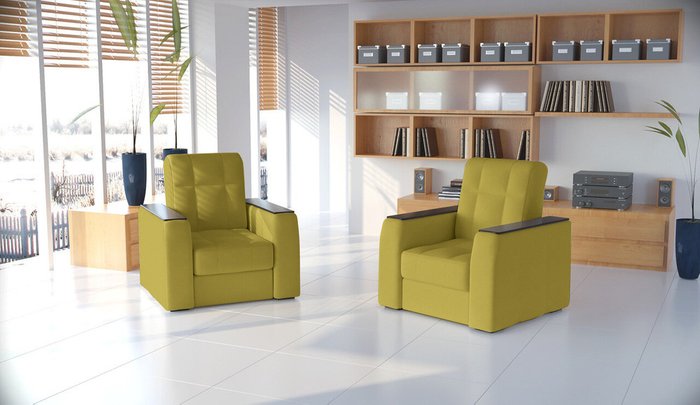 Кресло Регин горчичного цвета - лучшие Интерьерные кресла в INMYROOM