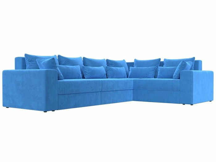 Угловой диван-кровать Майами Long темно-голубого цвета правый угол - лучшие Угловые диваны в INMYROOM