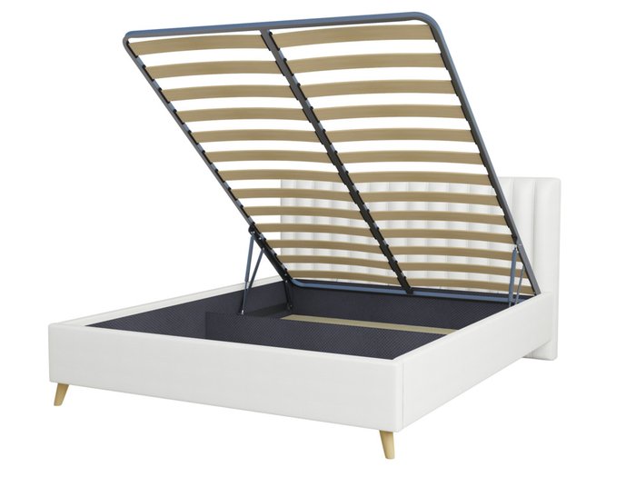 Кровать Laxo 180х200 белого цвета с подъемным механизмом - купить Кровати для спальни по цене 36190.0
