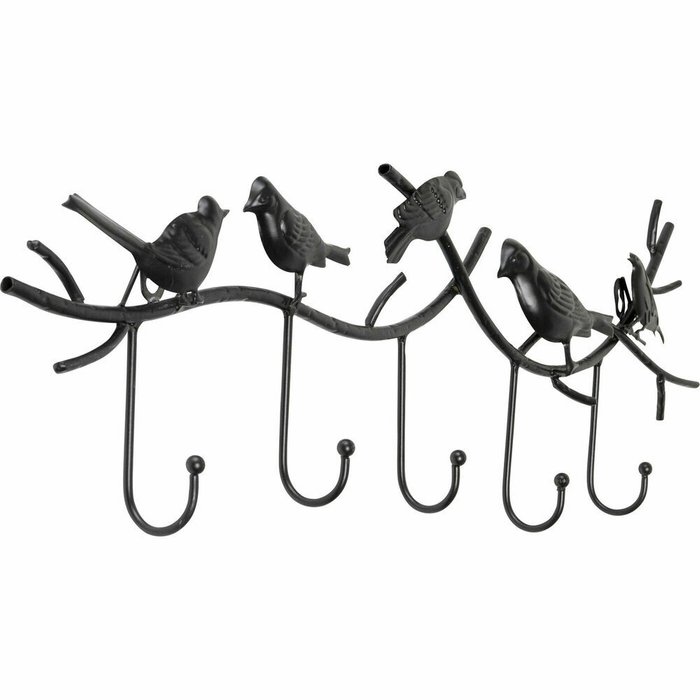 Вешалка Birds черного цвета - купить Настенные вешалки по цене 4011.0