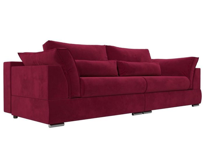 Прямой диван-кровать Пекин бордового цвета
