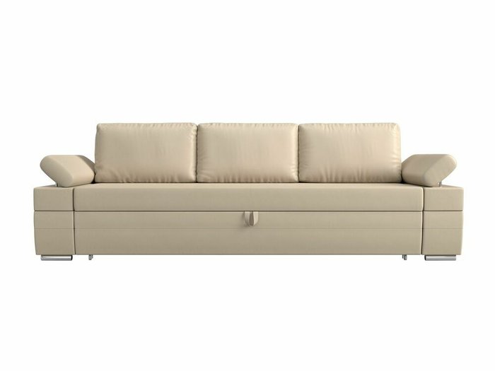 Прямой диван-кровать Канкун бежевого цвета (экокожа) - купить Прямые диваны по цене 60999.0
