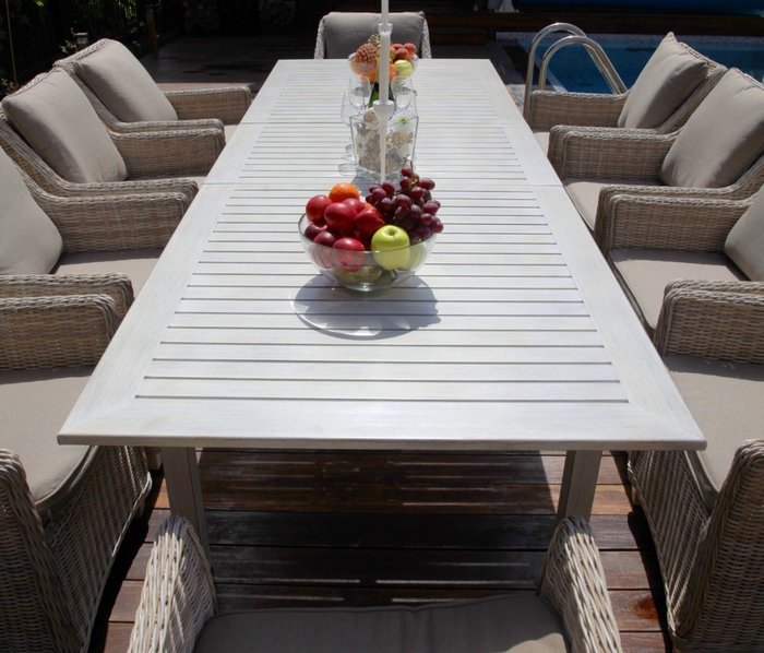 Раскладной большой обеденный стол "ТОСКАНА" из алюминия - купить Садовые столы по цене 58800.0