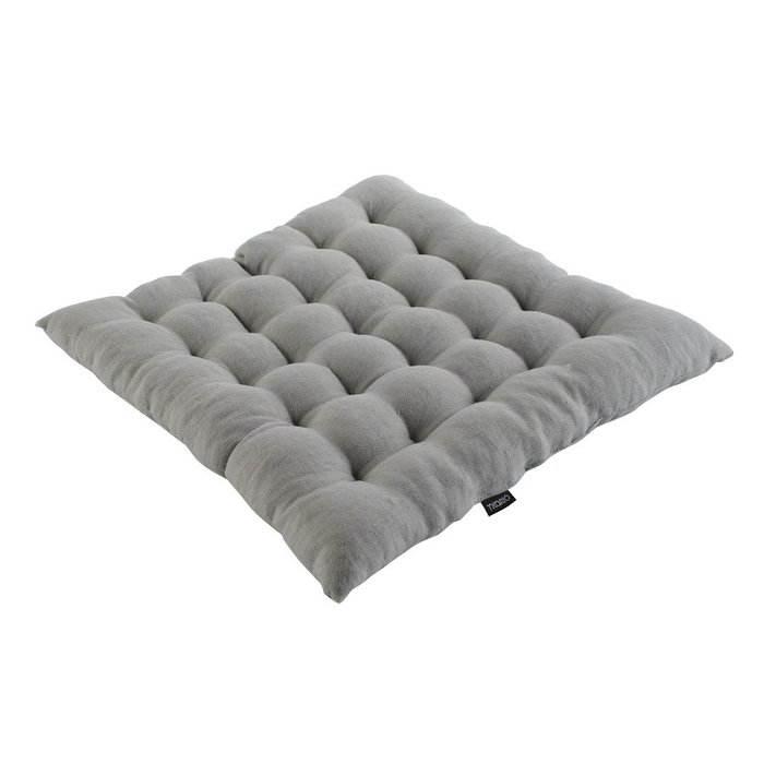 Стеганная подушка на стул из умягченного льна серого цвета - купить Декоративные подушки по цене 1650.0