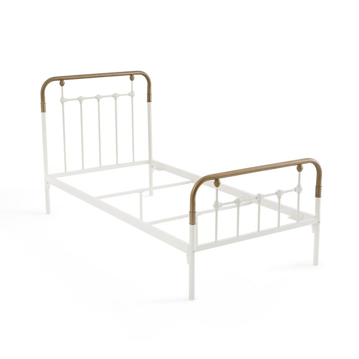 Металлическая кровать Asper 90x190 белого цвета - лучшие Одноярусные кроватки в INMYROOM