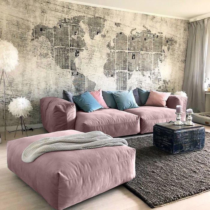 Угловой диван Фиджи темно-розового цвета - лучшие Угловые диваны в INMYROOM