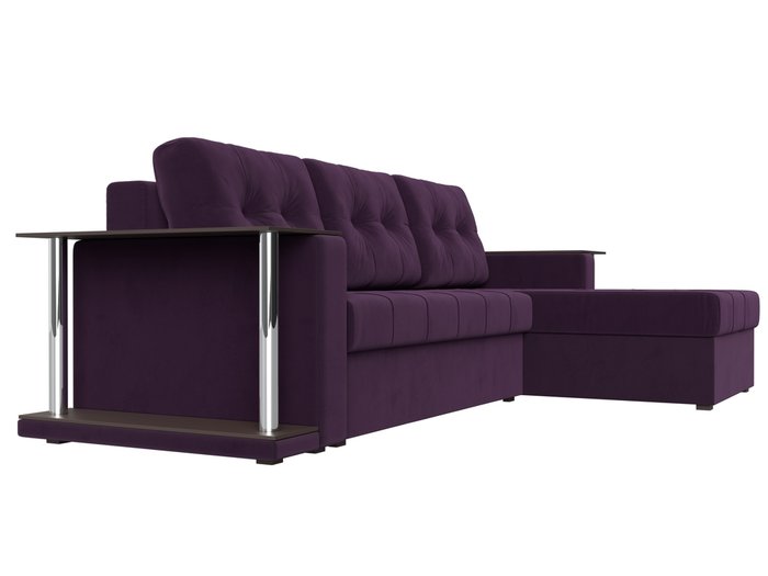 Угловой диван-кровать Даллас фиолетового цвета - лучшие Угловые диваны в INMYROOM