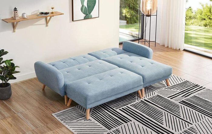 Угловой диван-кровать Christy голубого цвета - купить Угловые диваны по цене 69430.0