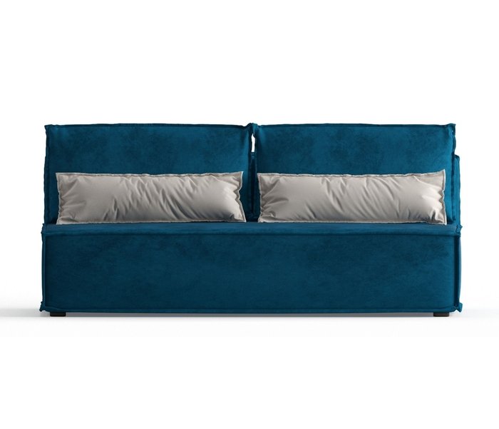 Диван-кровать Ли Рой Лайт в обивке из велюра синего цвета - купить Прямые диваны по цене 26250.0