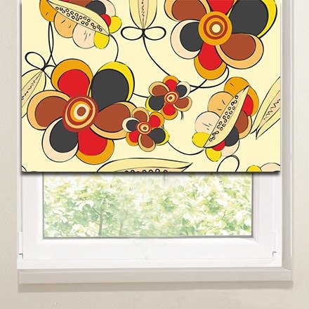 Рулонные шторы на кухню: Аленькие цветочки