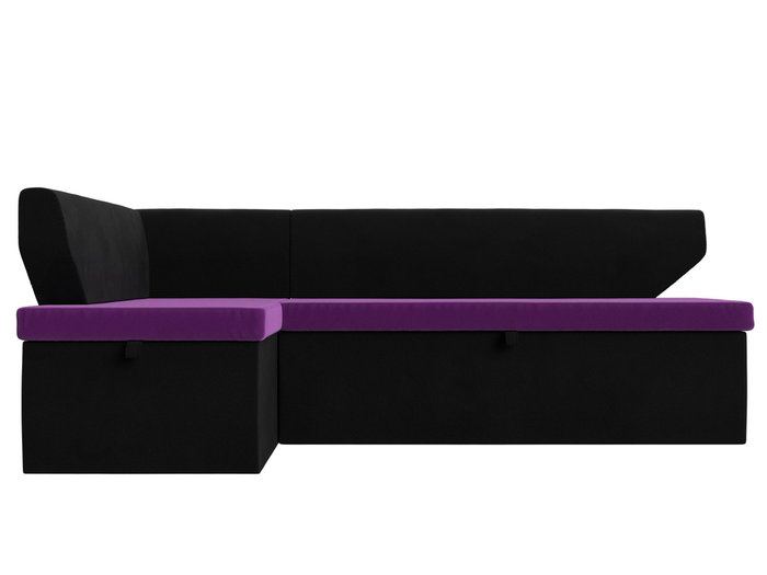 Угловой диван-кровать Омура черно-фиолетового цвета левый угол - купить Угловые диваны по цене 37999.0