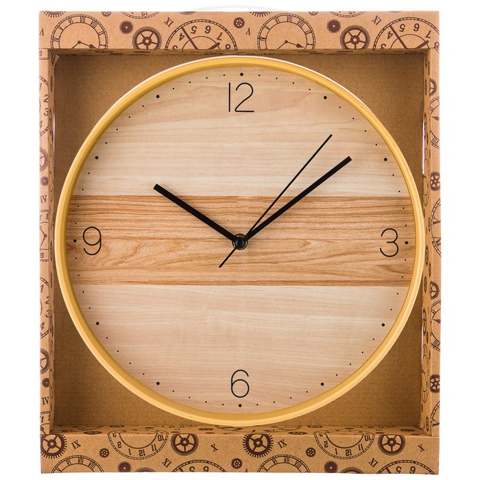 Часы настенные кварцевые бежево-коричневого цвета - купить Часы по цене 1058.0
