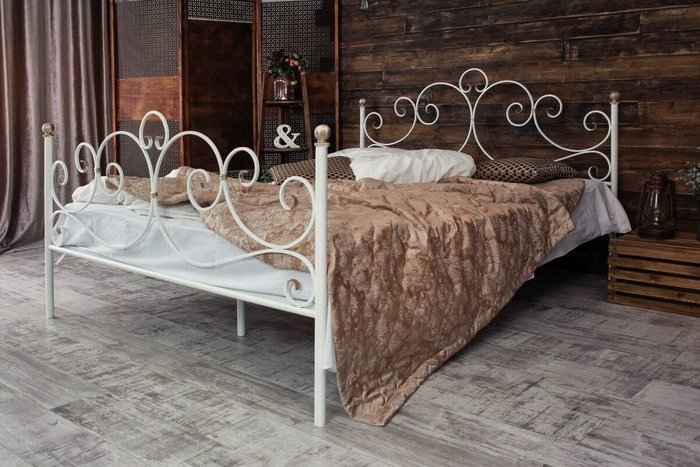 Кованая кровать Флоренция 1.4 с двумя спинками 140х200 - купить Кровати для спальни по цене 26990.0