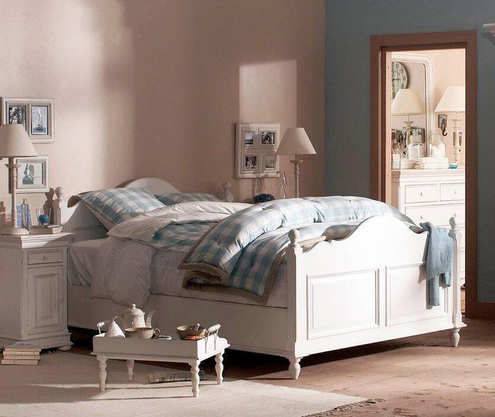 Кровать Нордик белого цвета 140х200   - купить Кровати для спальни по цене 152400.0