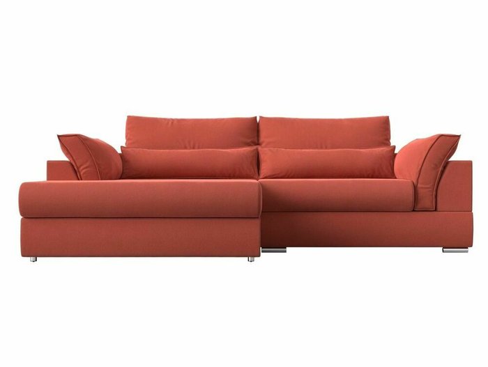 Угловой диван-кровать Пекин кораллового цвета угол левый - купить Угловые диваны по цене 83999.0