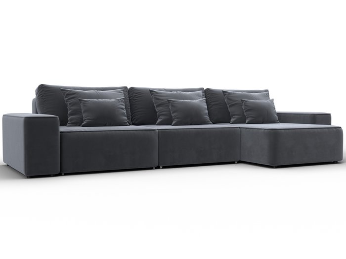 Угловой диван-кровать Лига-074 серого цвета