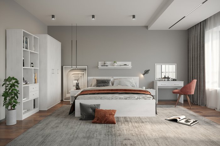 Кровать Виктория 160х190 белого цвета с подъемным механизмом - лучшие Кровати для спальни в INMYROOM