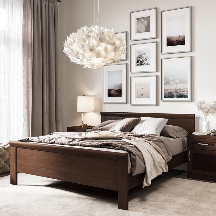 Кровать Магна 160х200 темно-коричневого цвета - купить Кровати для спальни по цене 26177.0