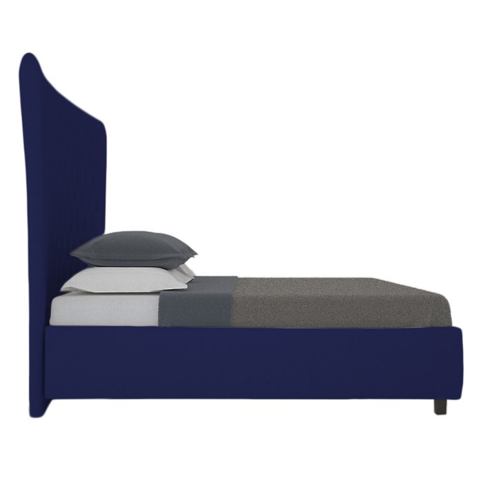 Кровать из синего велюра с высоким изголовьем QuickSand 180х200  - купить Кровати для спальни по цене 102000.0