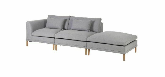 Модульный диван Халден серого цвета - купить Прямые диваны по цене 94900.0