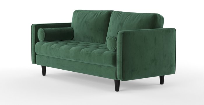 Трехместный диван SCOTT ST зеленый - купить Прямые диваны по цене 55300.0
