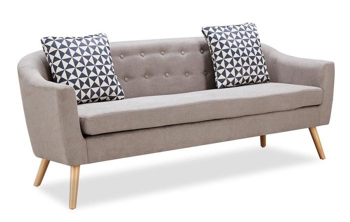 Прямой диван Florence L серо-бежевого цвета - лучшие Прямые диваны в INMYROOM