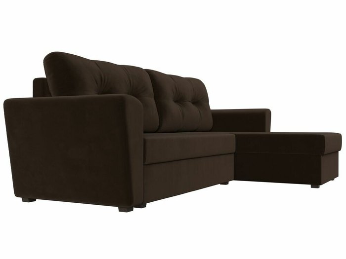 Угловой диван-кровать Амстердам лайт коричневого цвета правый угол - лучшие Угловые диваны в INMYROOM