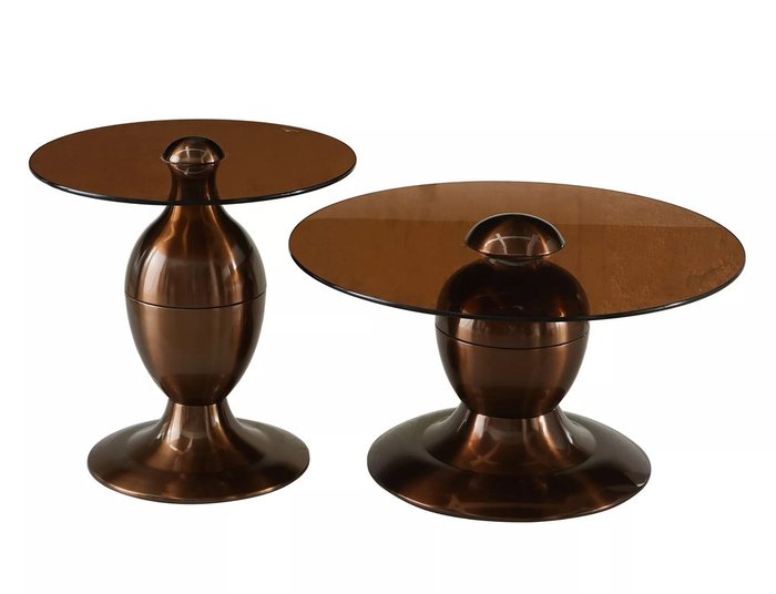 Набор из двух журнальных столиков Cassie коричневого цвета - купить Журнальные столики по цене 39861