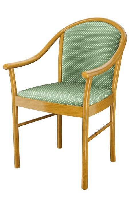 Стул-кресло деревянный Анна бежево-зеленого цвета