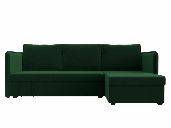 Угловой диван-кровать Слим зеленого цвета правый угол - купить Угловые диваны по цене 31999.0
