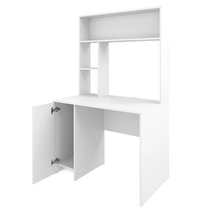 Письменный стол со стеллажом Aнетто белого цвета - купить Письменные столы по цене 11390.0