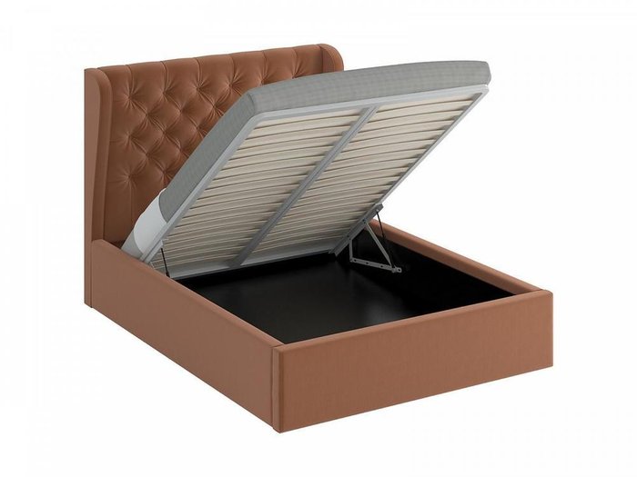 Кровать Jazz коричневого цвета с подъемным механизмом 160х200 - купить Кровати для спальни по цене 73190.0