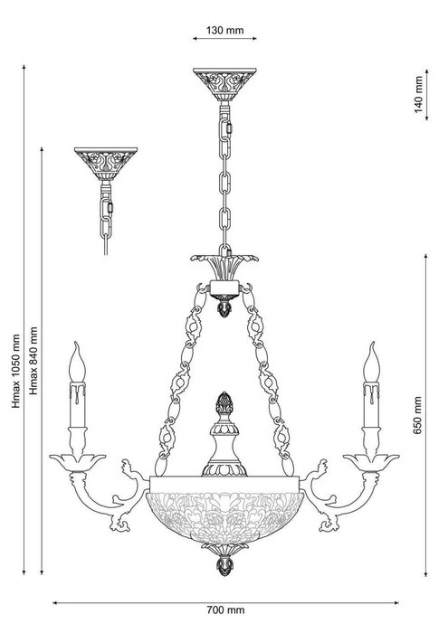 Lucia Tucci FIRENZE 1781.6.2 antique gold - лучшие Подвесные люстры в INMYROOM