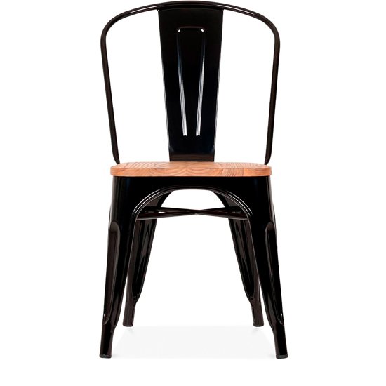 Стул Tolix Wood черного цвета  - купить Обеденные стулья по цене 6490.0